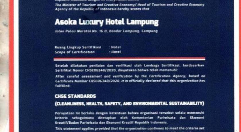 Asoka Luxury Hotel Бандар Лампунг Екстериор снимка